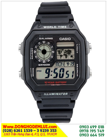 Casio AE-1200WH-1AV; Đồng hồ iLLuminator Casio AE-1200WH-1AV chính hãng| Bảo hành 2 năm